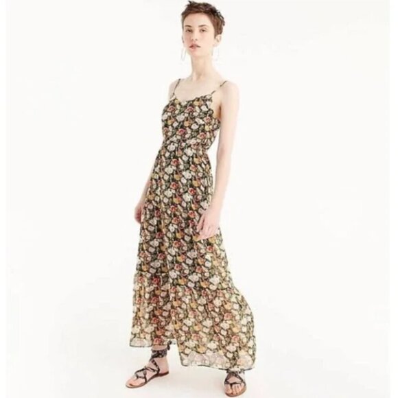 J. Crew Dresses & Skirts - J. Crew Mercantile Sweet Pea Floral Sleeveless Tiered Maxi Dress Sundress Sz 14